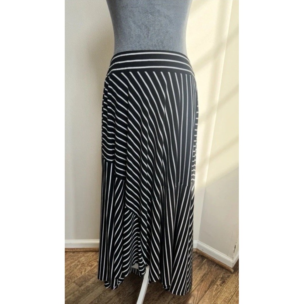 Torrid Hi-Low Maxi Skirt Sz 1 = 14 16 Black White Stripes Nautical Yacht Coastal - Picture 14 of 16
